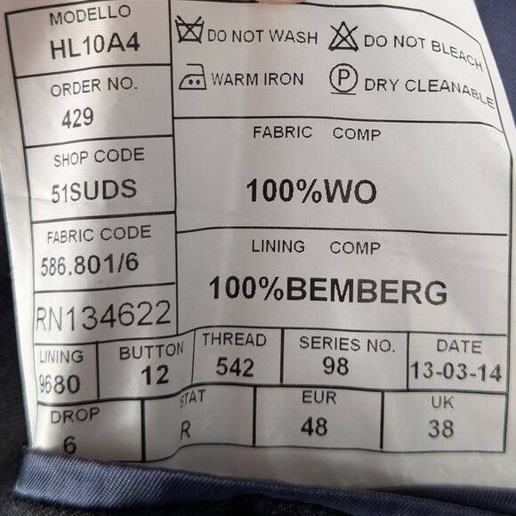 Suitsupply Blue Line 38R VBC Super 110s Wool Blazer Men Gray Jacket Italian - Picture 4 of 5